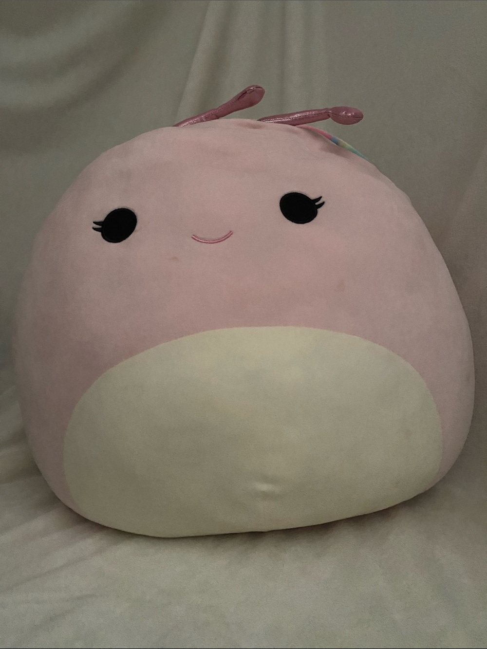 Squishmallows Pink and Cream Cute Face Accent Pillow